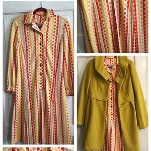 Vintage David Crystal orange yellow beige dress 14